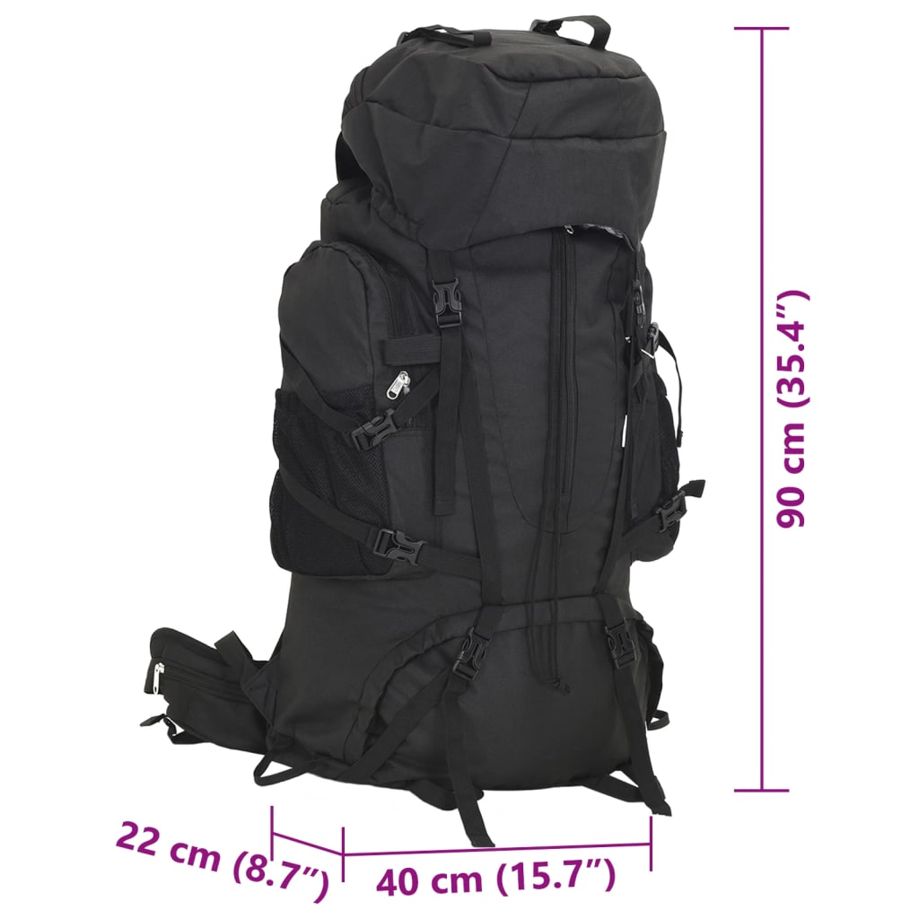 Hiking Backpack Black 100 L Oxford Fabric