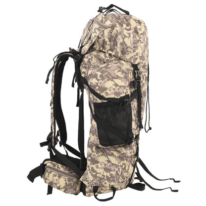 Hiking Backpack Camel Brown Camouflage 100 L Oxford Fabric