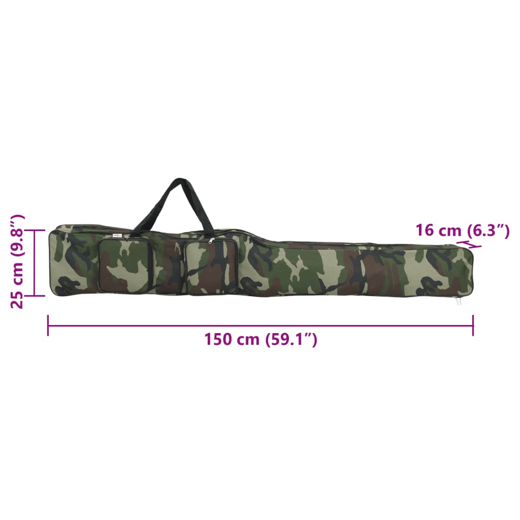 Fishing Rod Bag Green Camouflage 150 cm Oxford Fabric