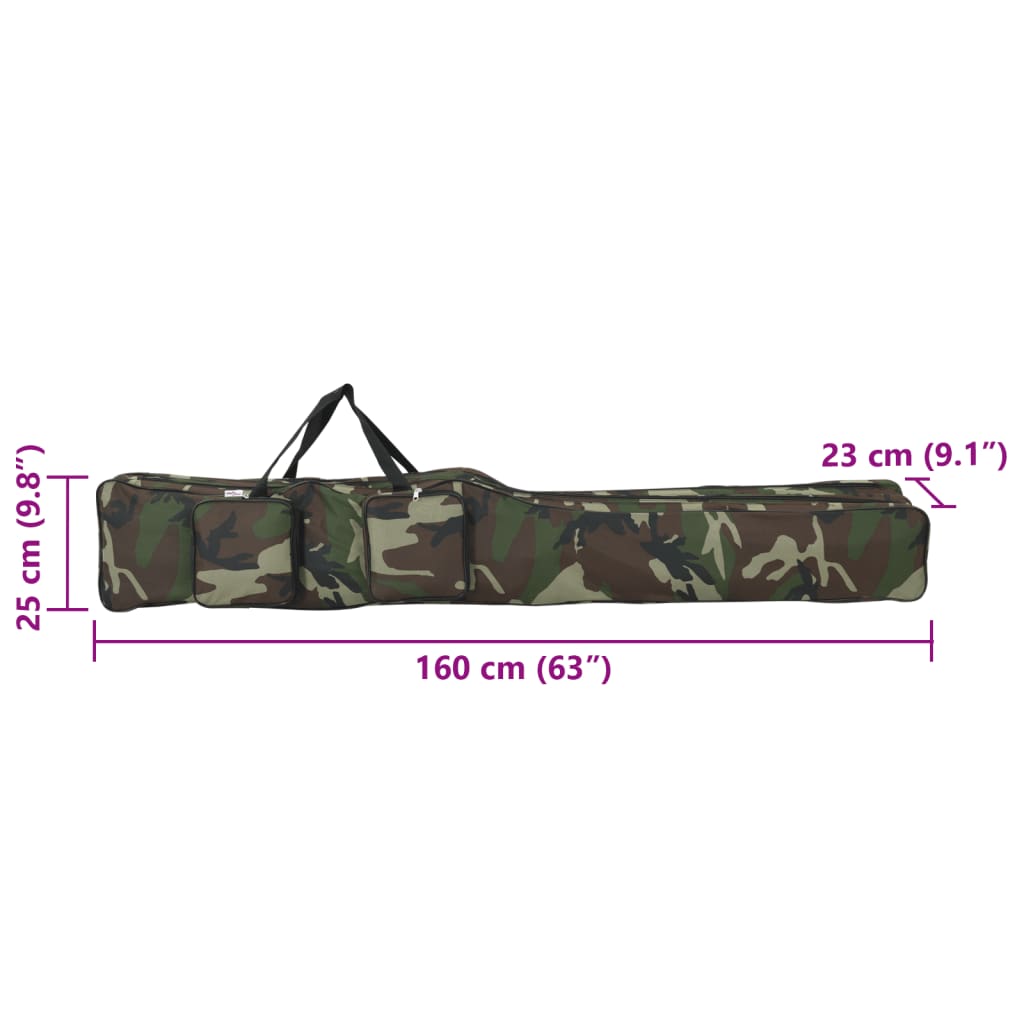 Fishing Rod Bag Green Camouflage 160 cm Oxford Fabric