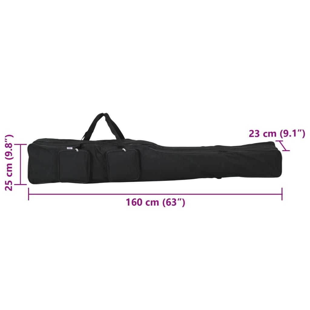 Fishing Rod Bag Black 160 cm Oxford Fabric