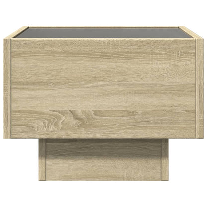 Side Table with LED Sonoma Oak 40x40x30 cm Engineered Wood