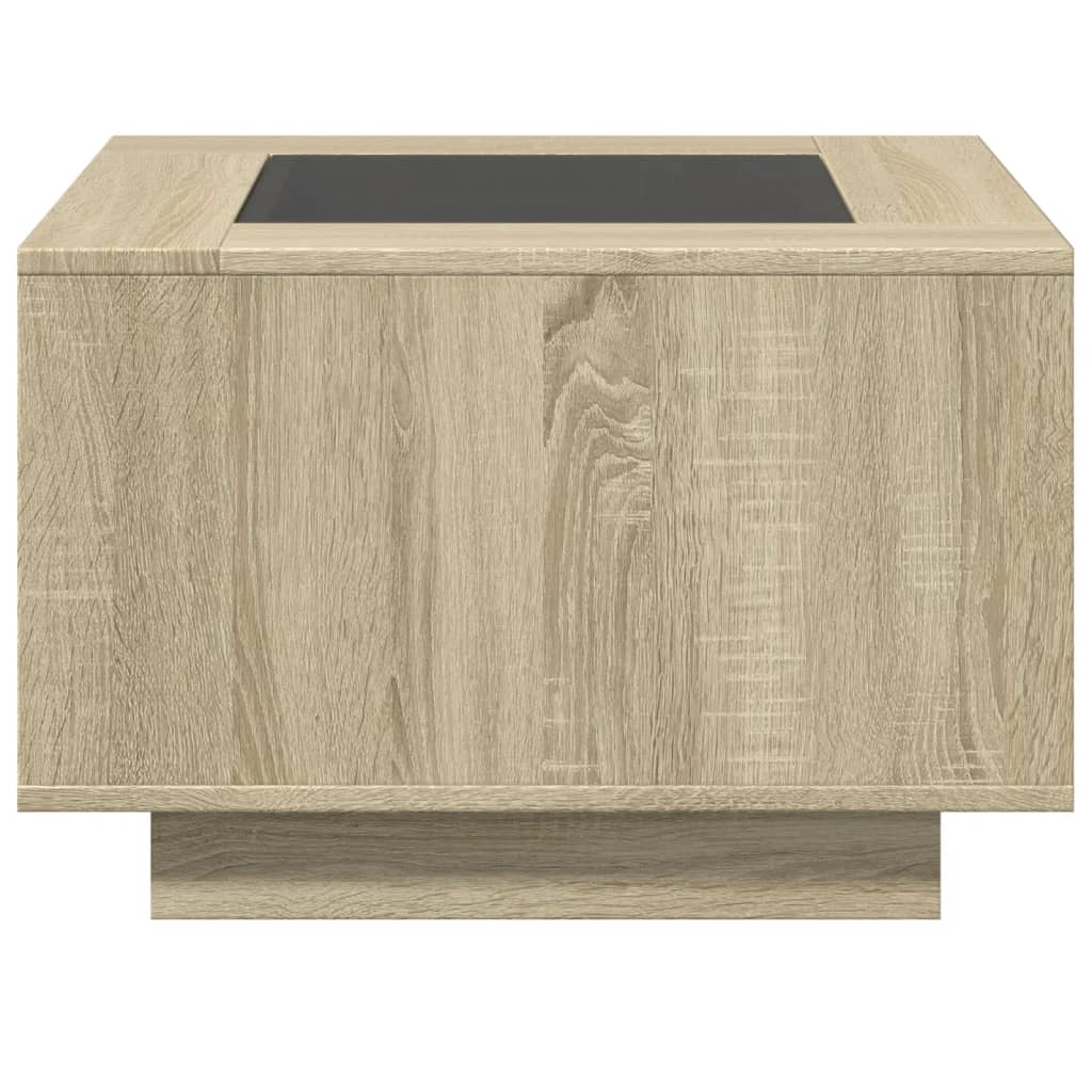 Coffee Table with LED Sonoma Oak 60x60x40 cm Engineered Wood