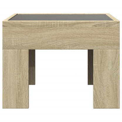 Coffee Table with Infinity LED Sonoma Oak 40x40x30 cm