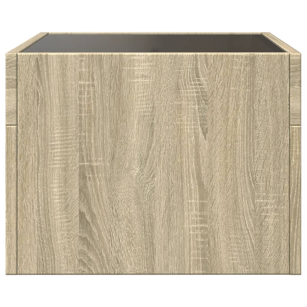 Coffee Table with Infinity LED Sonoma Oak 40x40x30 cm