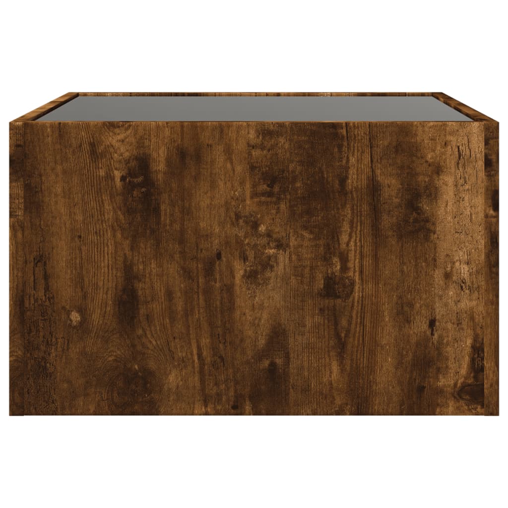 Coffee Table with Infinity LED Smoked Oak 50x50x30 cm