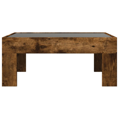 Coffee Table with Infinity LED Smoked Oak 70x50x30 cm