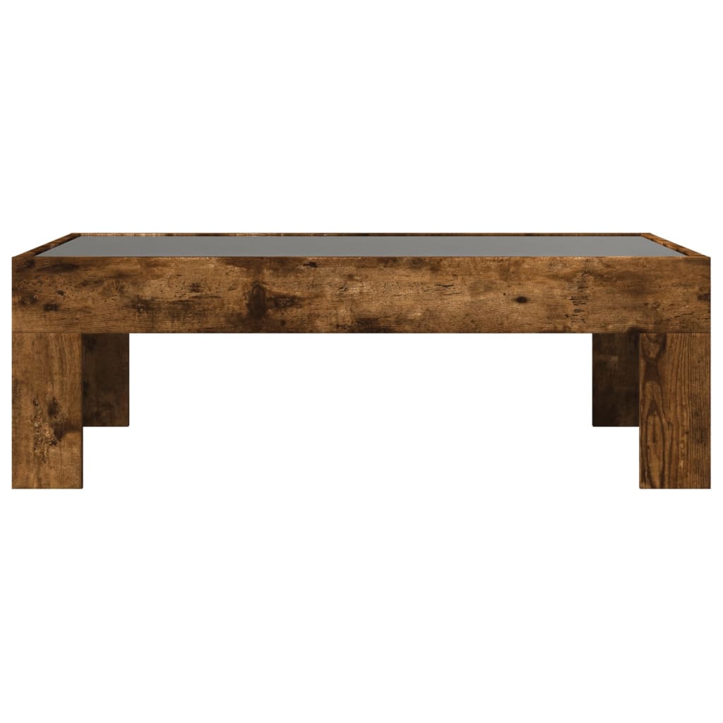 Coffee Table with Infinity LED Smoked Oak 90x50x30 cm