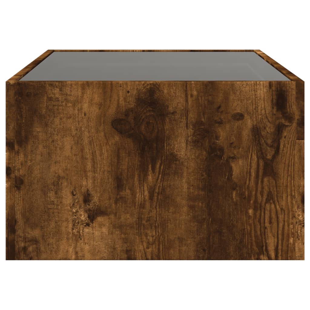 Coffee Table with Infinity LED Smoked Oak 90x50x30 cm