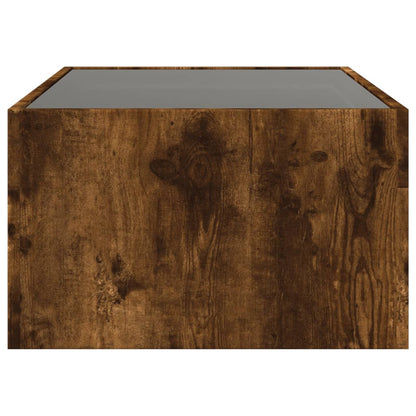 Coffee Table with Infinity LED Smoked Oak 90x50x30 cm