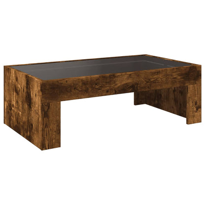 Coffee Table with Infinity LED Smoked Oak 90x50x30 cm