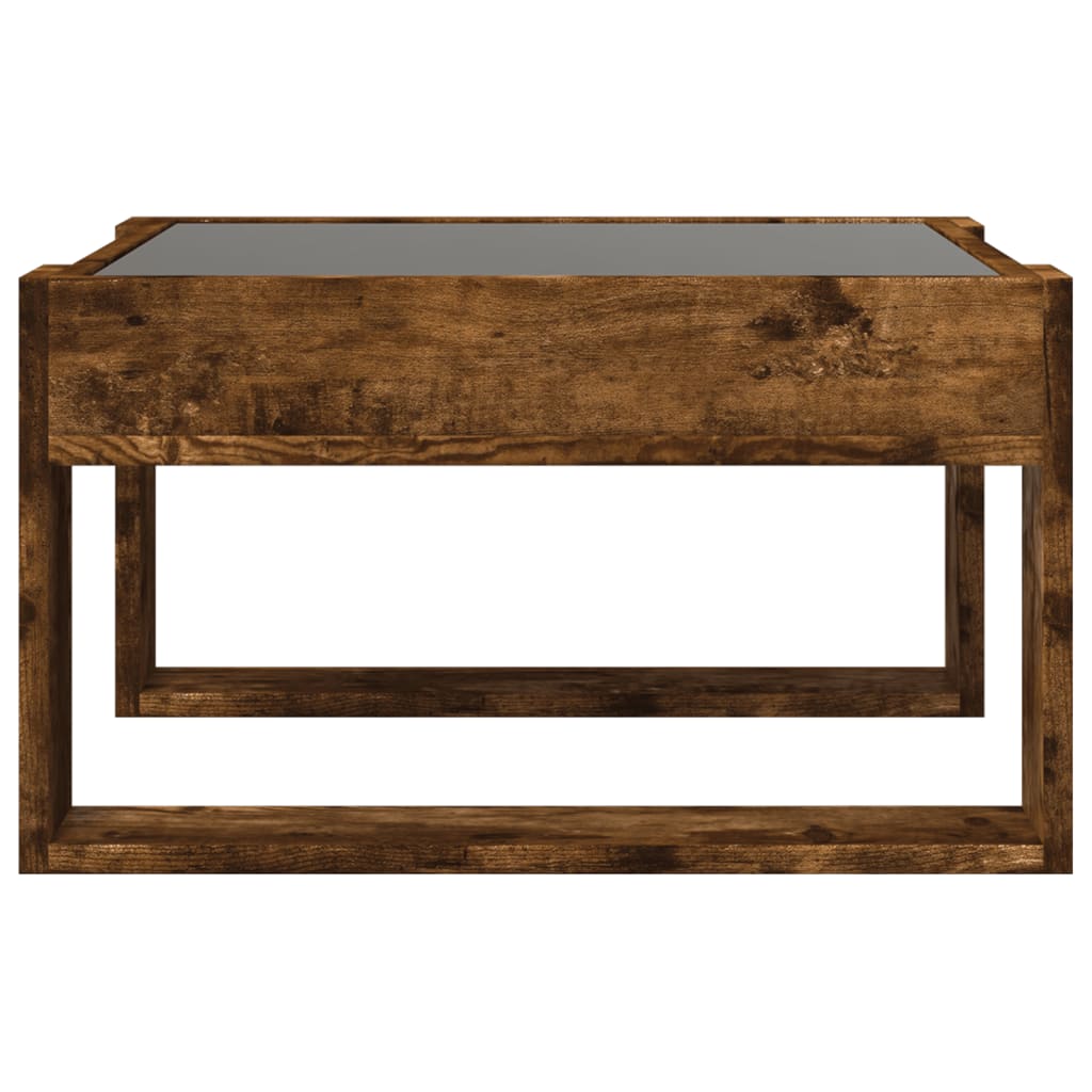 Coffee Table with Infinity LED Smoked Oak 50x53x30 cm