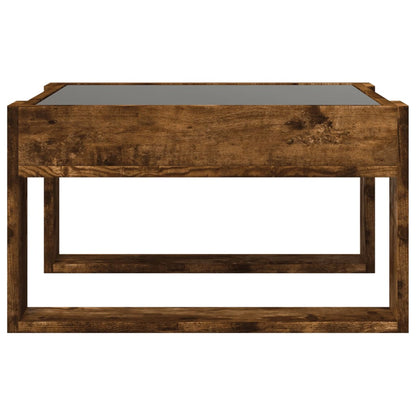 Coffee Table with Infinity LED Smoked Oak 50x53x30 cm