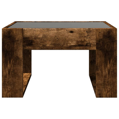 Coffee Table with Infinity LED Smoked Oak 50x53x30 cm