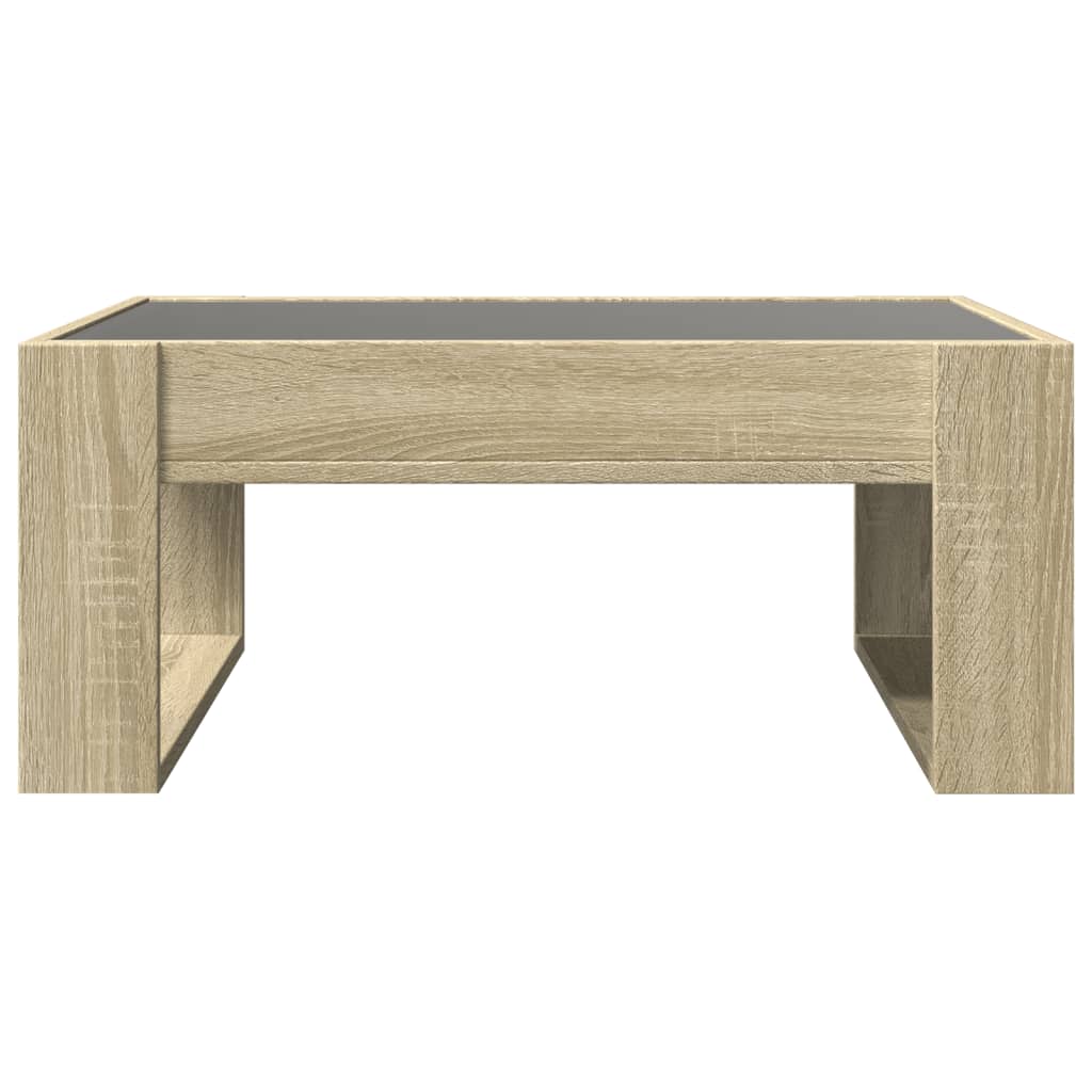 Coffee Table with Infinity LED Sonoma Oak 70x53x30 cm