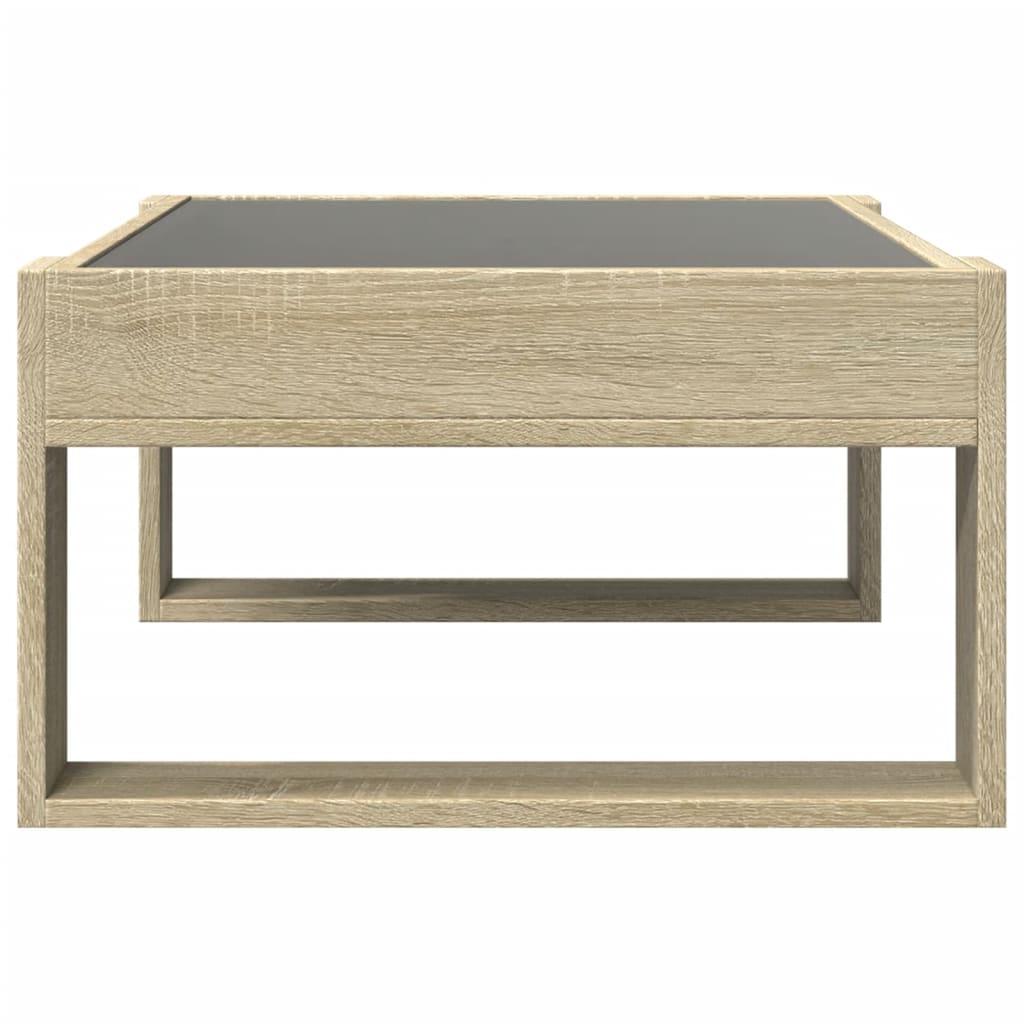 Coffee Table with Infinity LED Sonoma Oak 70x53x30 cm