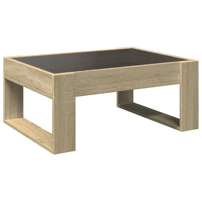 Coffee Table with Infinity LED Sonoma Oak 70x53x30 cm