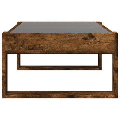 Coffee Table with Infinity LED Smoked Oak 90x53x30 cm