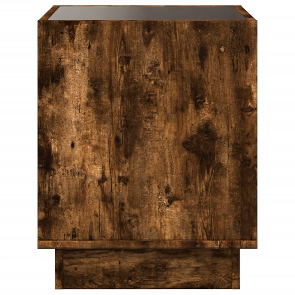 Coffee Table with Infinity LED Smoked Oak 50x50x50 cm