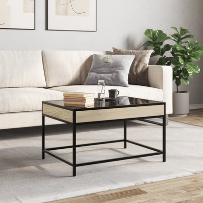 Coffee Table with Infinity LED Sonoma Oak 70x50x41 cm