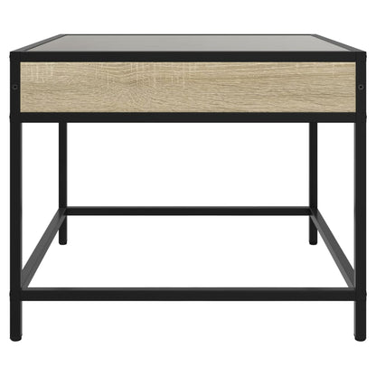 Coffee Table with Infinity LED Sonoma Oak 70x50x41 cm