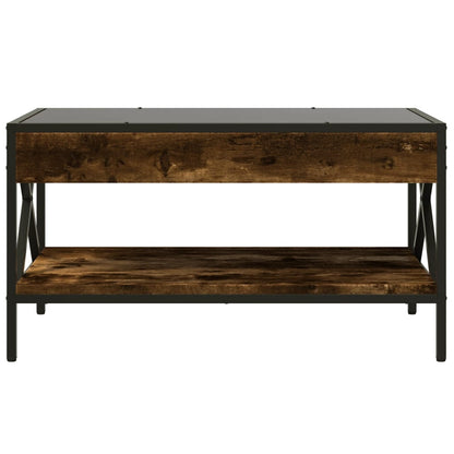 Coffee Table with Infinity LED Smoked Oak 70x50x38 cm