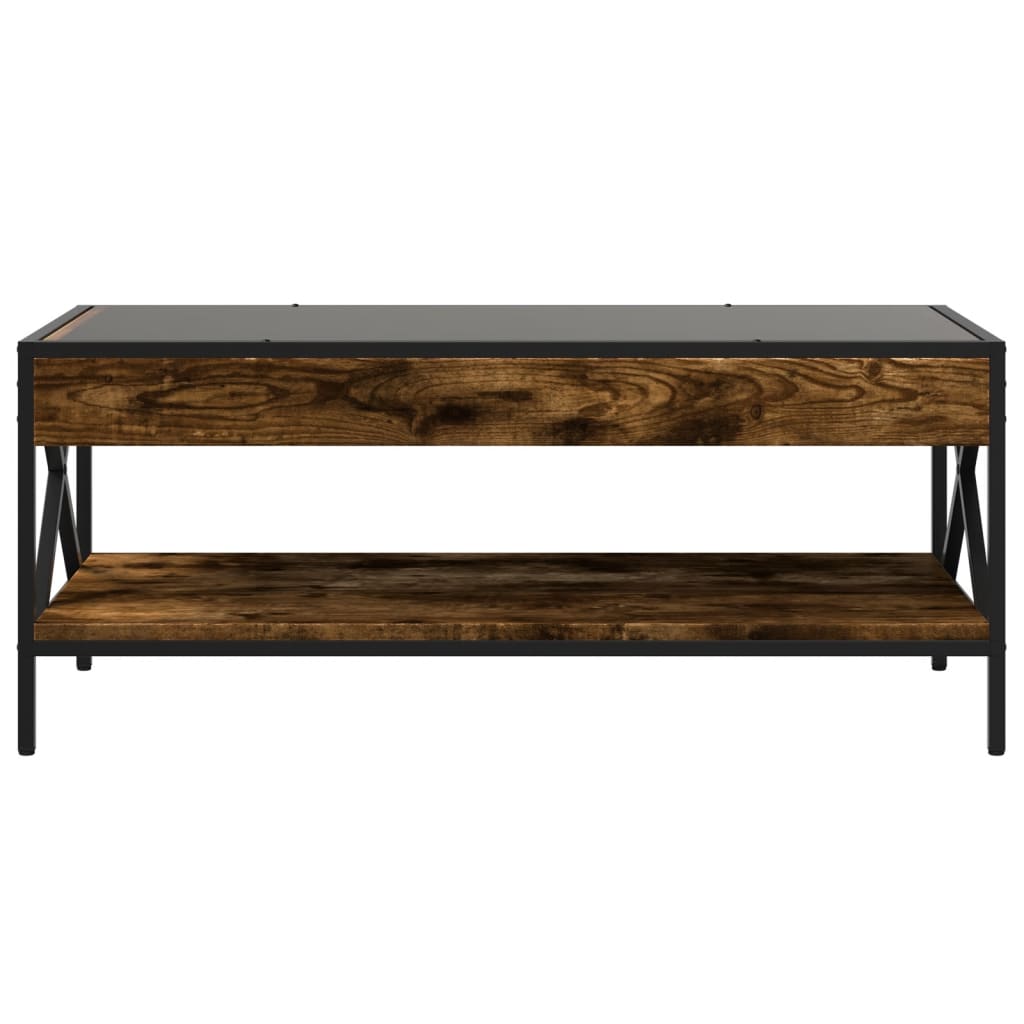 Coffee Table with Infinity LED Smoked Oak 90x50x38 cm