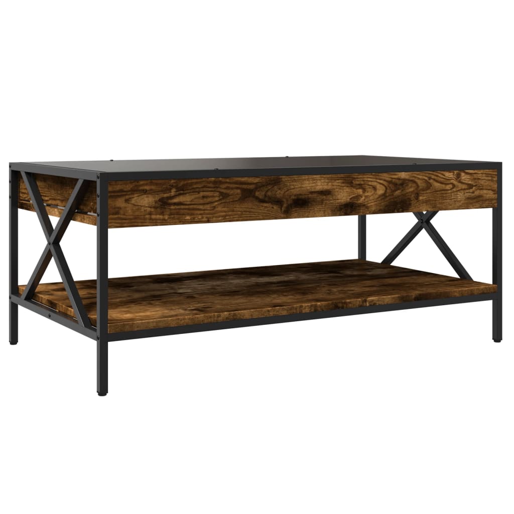 Coffee Table with Infinity LED Smoked Oak 90x50x38 cm