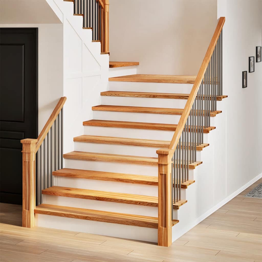 Stair Treads 4 pcs Light Brown 110x30x2 cm Solid Wood Oak