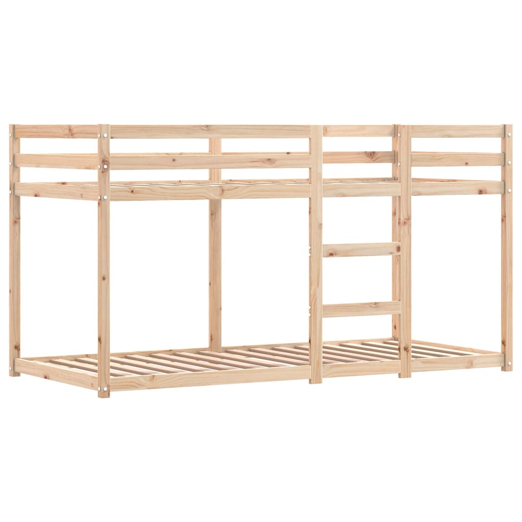 Bunk Bed without Mattress White&Black 90x190 cm Single Solid Wood Pine