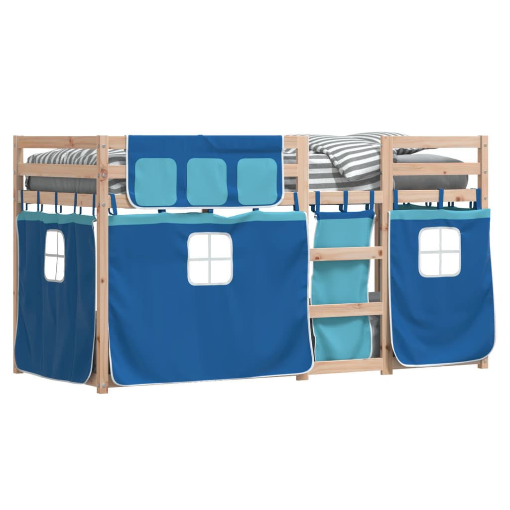 Bunk Bed without Mattress Blue 90x190 cm Single Solid Wood Pine