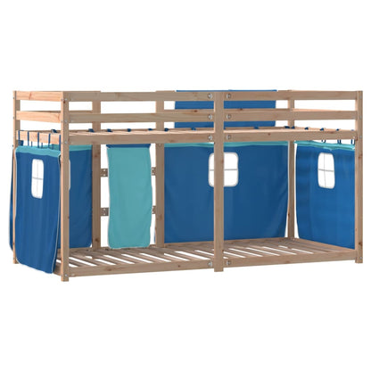 Bunk Bed without Mattress Blue 90x190 cm Single Solid Wood Pine