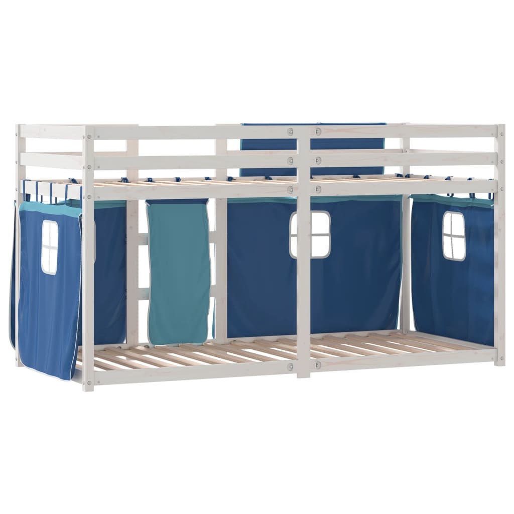 Bunk Bed without Mattress Blue 75x190 cm Small Single Solid Wood Pine