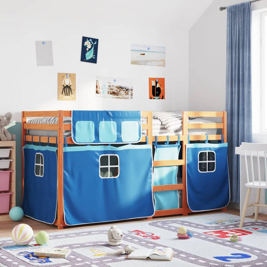 Bunk Bed without Mattress Blue 75x190 cm Small Single Solid Wood Pine