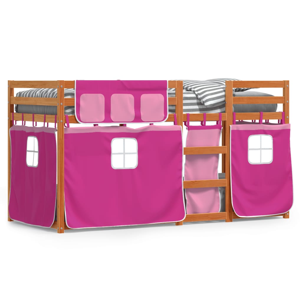 Bunk Bed without Mattress Pink 90x190 cm Single Solid Wood Pine