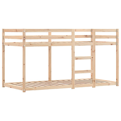 Bunk Bed without Mattress White&Black 75x190 cm Small Single Solid Wood Pine