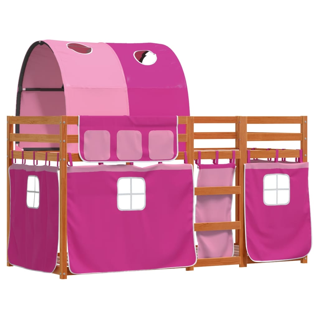 Bunk Bed without Mattress Pink 90x190 cm Single Solid Wood Pine