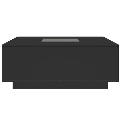 Coffee Table with Infinity LED Black 100x100x40 cm