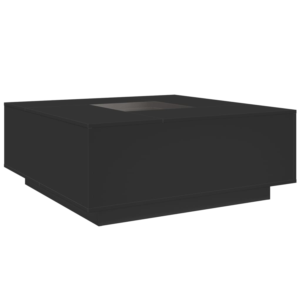 Coffee Table with Infinity LED Black 100x100x40 cm