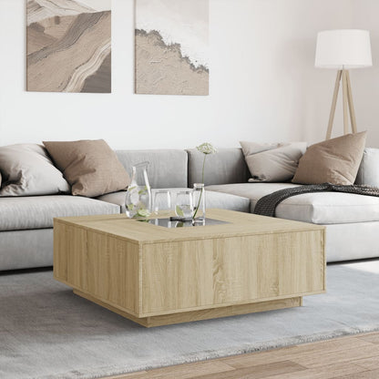 Coffee Table with Infinity LED Sonoma Oak 100x100x40 cm