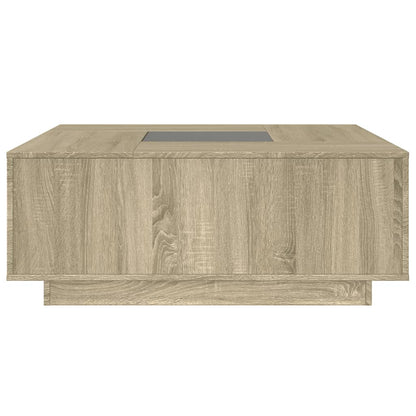 Coffee Table with Infinity LED Sonoma Oak 100x100x40 cm