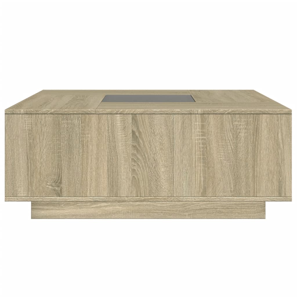 Coffee Table with Infinity LED Sonoma Oak 100x100x40 cm