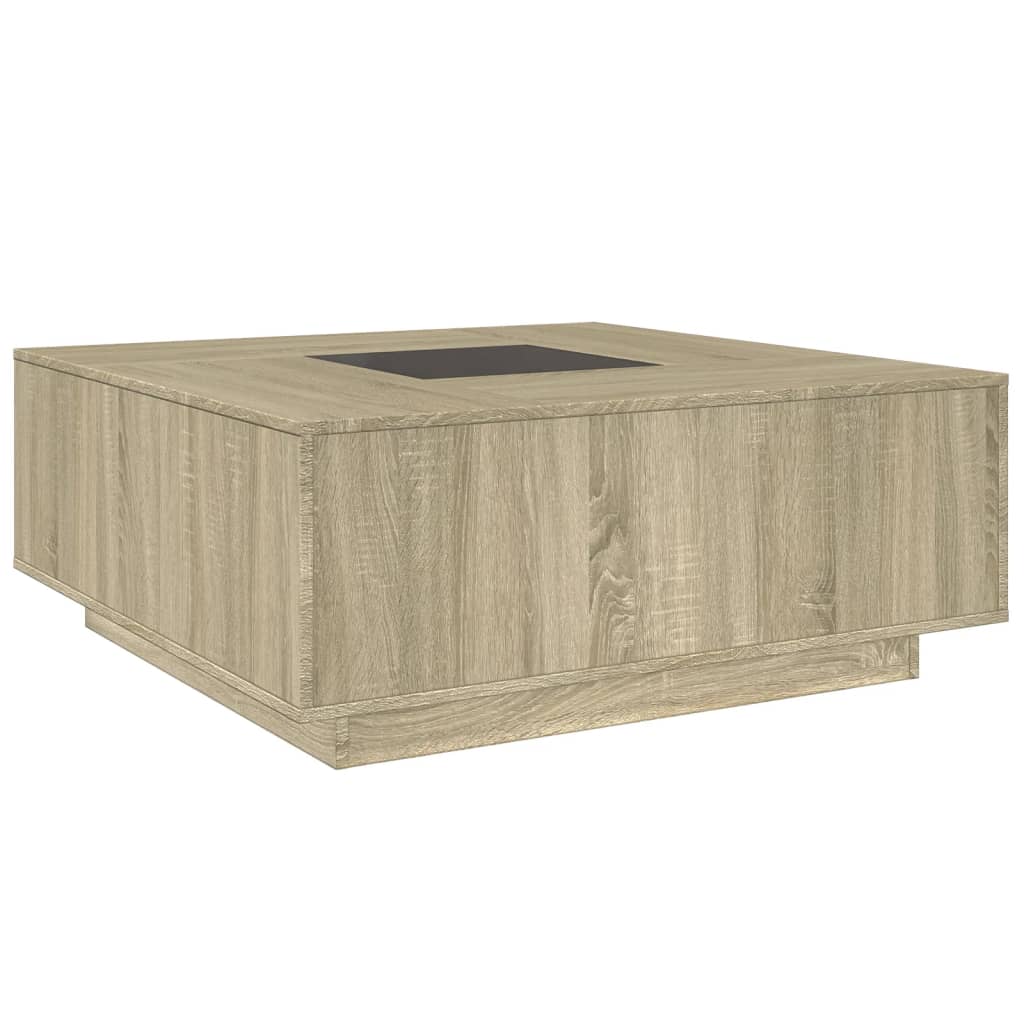 Coffee Table with Infinity LED Sonoma Oak 100x100x40 cm