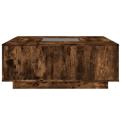 Coffee Table with Infinity LED Smoked Oak 100x100x40 cm