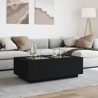 Coffee Table with Infinity LED Black 116x69x40 cm