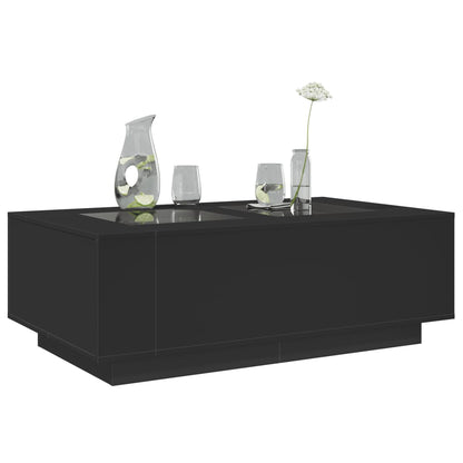 Coffee Table with Infinity LED Black 116x69x40 cm