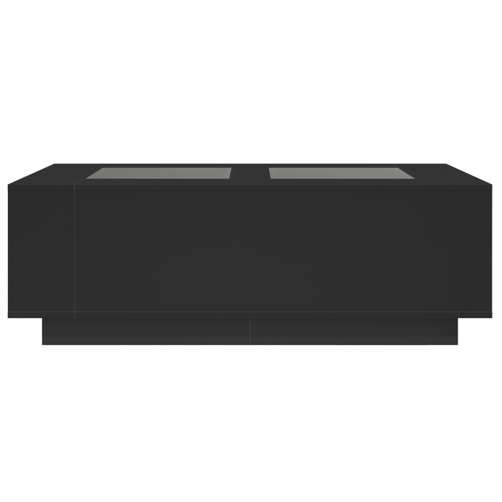 Coffee Table with Infinity LED Black 116x69x40 cm