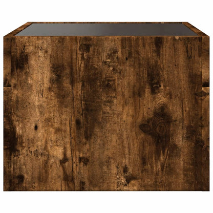 Bedside Table with Infinity LED Smoked Oak 40x40x30 cm