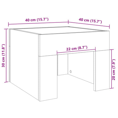 Bedside Table with Infinity LED Smoked Oak 40x40x30 cm