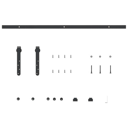 vidaXL Sliding Cabinet Door Kit 91.5 cm Carbon Steel